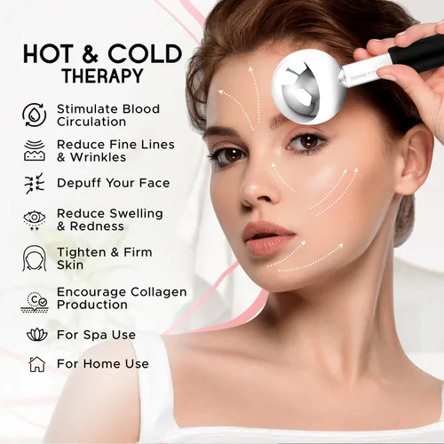 Miniatura 4 de Globos de hielo para faciales Rodillo de enfriamiento de acero irrompible Bastones criogénicos para rostro Masajeador para rostro, cuello