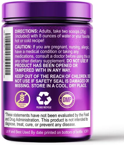 Miniatura 8 de Polvo de péptidos de colágeno 0.71 oz por porción - Polvo de colágeno hidrolizado alimentado con pasto tipo I y III con ácido hialurónico y biotina