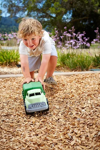Miniatura 4 de Camión de reciclaje Green Toys en color verde - Camión de basura libre de BPA y ftalatos para mejorar la motricidad gruesa y fina. Vehículos