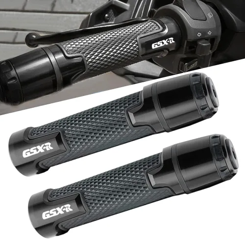 Miniatura 6 de 2 piezas de juego de extremos de empuñadura de manillar de motocicleta, compatible con Suzuki GSXR GSX-R GSXS 600 750 1000 (22mm 7/8" - Rojo)