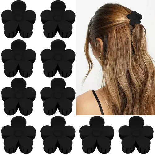 Miniatura 10 de ATODEN Accesorios para el cabello de flores pequeñas: 10 pinzas de garra de margarita, pinzas de mandíbula mate de 1.6 pulgadas para cabello grueso