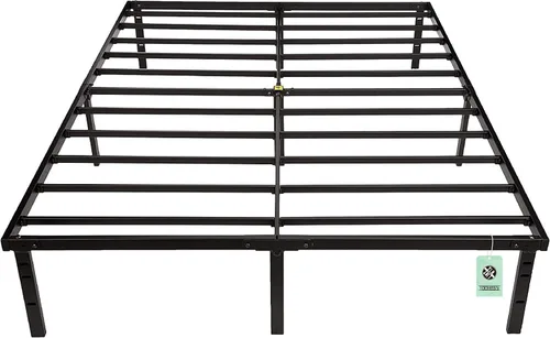 Miniatura 4 de Amazon Basics - Base de cama robusta y resistente con plataforma de almacenamiento tamaño Queen, soporte de listones de acero, sin ruido, de fácil