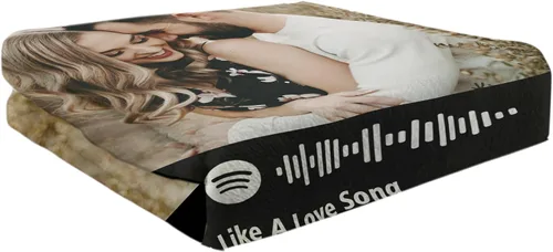 Miniatura 7 de Envío al día siguiente, manta personalizada con foto, mantas con foto personalizadas, manta personalizada de Spotify, regalos divertidos 01