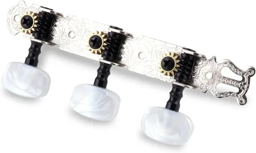 Miniatura 7 de 3 clavijas de afinación para guitarra chapadas en oro, llaves de afinación, afinadores de un solo agujero para guitarra clásica 3L 3R.