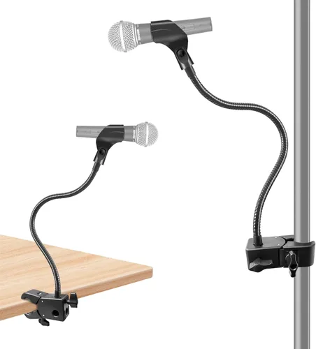 Miniatura 8 de Soporte de Micrófono de Cuello de Cisne, Soporte de Brazo de Micrófono Flexible, Soporte de Micrófono de Escritorio con Súper Abrazadera de Montaje