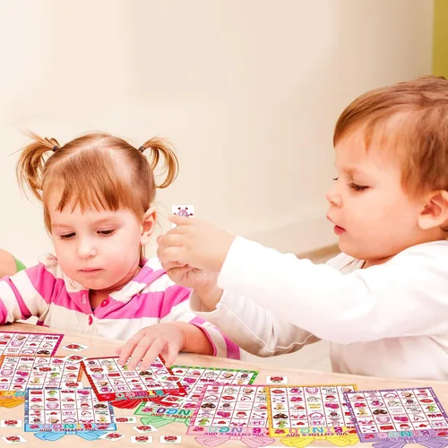 Miniatura 6 de Fancy Land Juego de bingo para el día de San Valentín para niños, 24 jugadores, troquelado, día de San Valentín, juego de actividades de fiesta