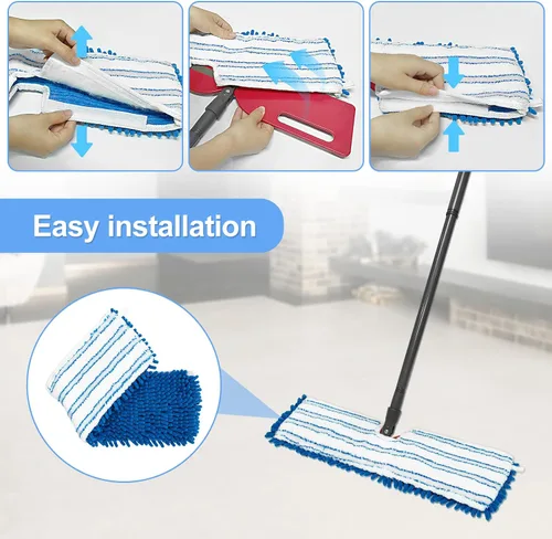 Miniatura 7 de Paquete de 3 cabezales de repuesto compatibles con la mopa Ocedar de microfibra de doble acción, repuestos de trapeador de doble cara con microfibra