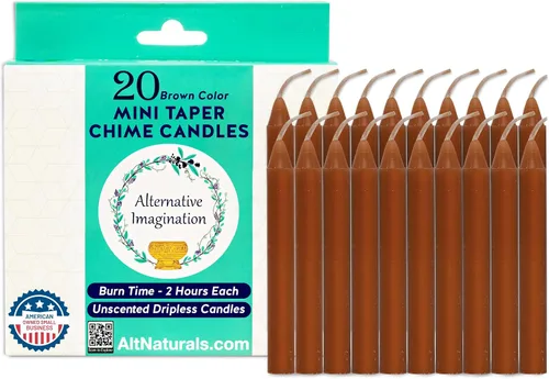 Miniatura 15 de Alternative Imagination Velas de campanillas de colores, paquete de 20 mini velas cónicas sin perfume de 4 pulgadas, velas rituales de larga