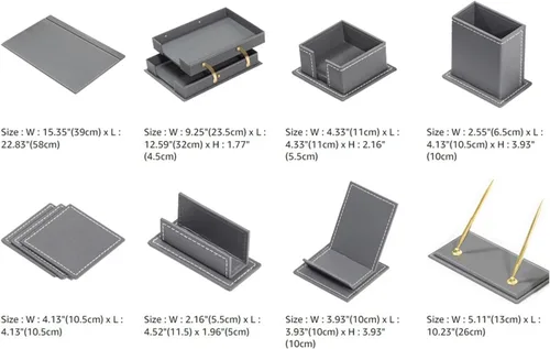 Miniatura 2 de MOOGCO Bonded Set - Accesorios de escritorio - Organizador de escritorio de cuero - Juego de cuero regenerado - Accesorios de escritorio de oficina