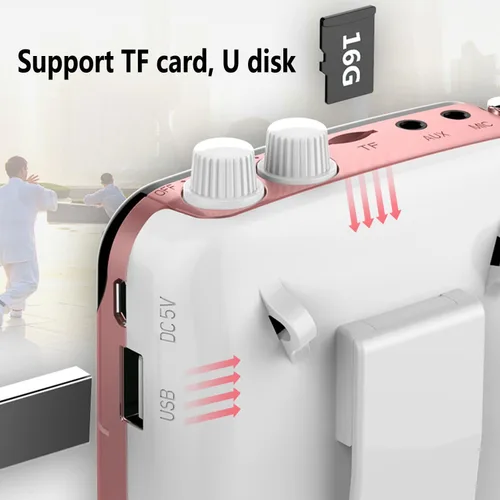Miniatura 4 de Kinizuxi Amplificador de Voz Portátil para Profesores, Amplificador Personal de 2400mAh con Auriculares para Hablar, Sistema PA Recargable