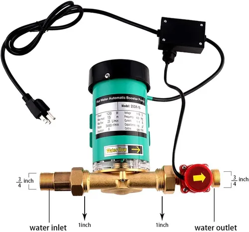 Miniatura 5 de Bomba de refuerzo de presión de agua automática Shyliyu Máx.H 49 pies Máx.Flujo 7 GPM Bomba de refuerzo para ducha Bomba circuladora de agua Bomba