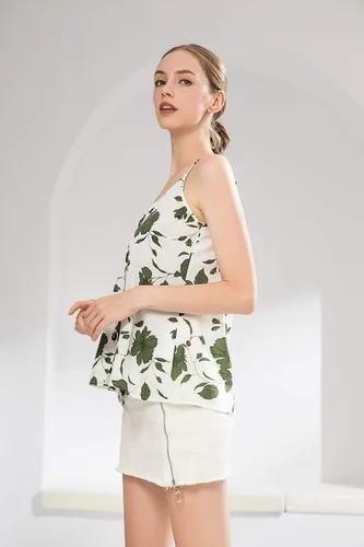 Miniatura 3 de Strappy Tank-Tops for Womens Floral-Prints Button-Down V-Neck Sexy Sleeveless-Blouses Casual Cami-Shirts
