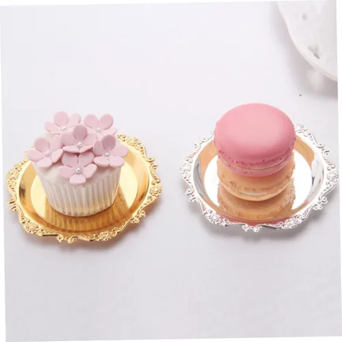 Miniatura 5 de Mini molde para magdalenas, plato antiguo, 6 piezas para pastelería, fruta, boda, bandeja de metal plateado, fiesta, diámetro, decoración de KTV
