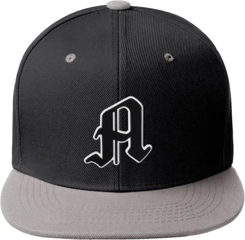 Miniatura 1625 de Daxton Gorra clásica con visera de billete plano con letras del alfabeto inglés antiguo de la A a la Z