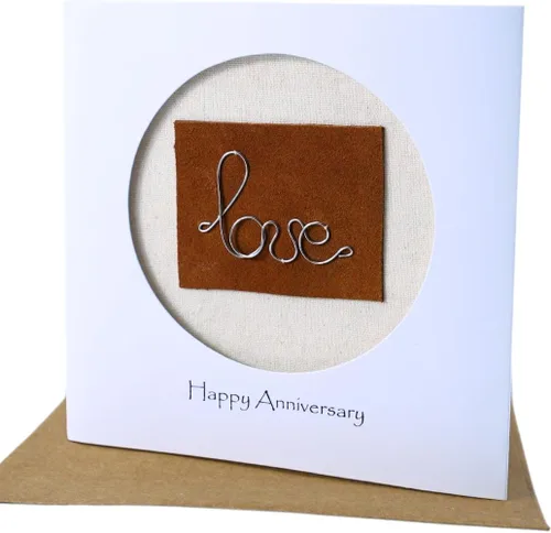 Miniatura 14 de Camellia Bees Tarjeta de 10º Aniversario, Tarjeta Temática de Boda en Lata de Aluminio para Esposo, Esposa, Pareja (10º)