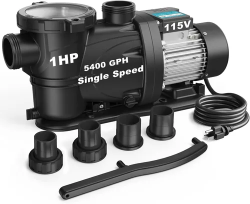 Miniatura 13 de Bomba de Piscina para Dentro y Sobre el Suelo, Autocebante de Alto Flujo (con Temporizador, 1.5HP, 7350 GPH, 115V)