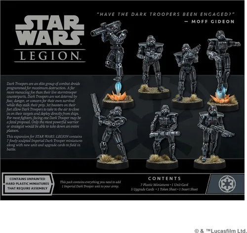 Miniatura 2 de Asmodee Star Wars: Legion Imperial Dark Troopers Unit Expansion - Juego de mesa de miniaturas, juego de estrategia para niños y adultos, a partir