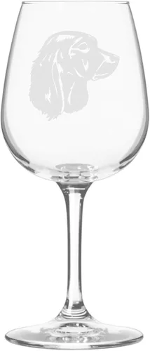 Miniatura 198 de Copa de vino de 12.75 onzas con diseño de perro grabado