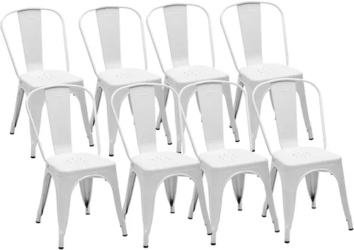 Miniatura 13 de DUMOS Juego de 4 taburetes de bar de altura de mostrador, sillas de comedor apilables de metal de 18 pulgadas, taburetes de bar modernos para isla