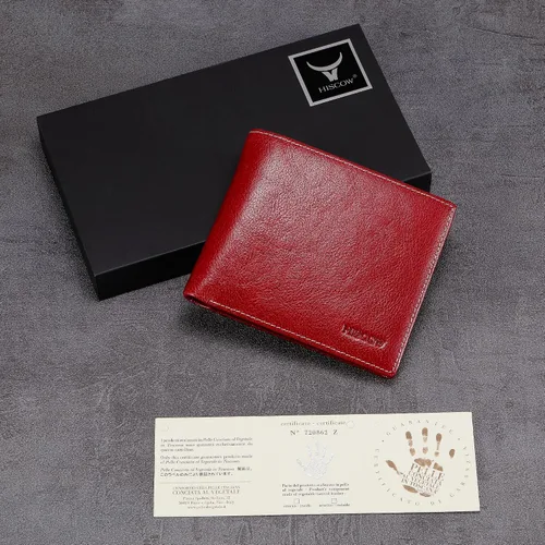 Miniatura 61 de HISCOW Billeteras plegables de cuero de grano completo para hombres, billetera minimalista delgada para hombre, regalos para papá, cumpleaños, día