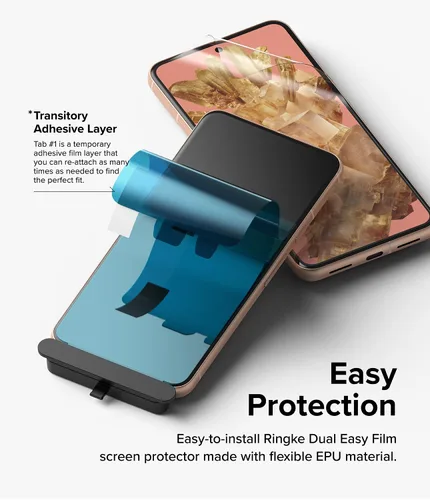 Miniatura 3 de Ringke Película doble fácil [protección de 4 capas] compatible con protector de pantalla Google Pixel 8, revestimiento de reparación autocurable