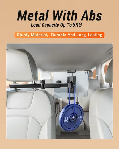 Miniatura 8 de Soporte para tablet con brazo de extensión para reposacabezas de automóvil, soporte ajustable para iPad para asiento trasero de automóvil, orientado
