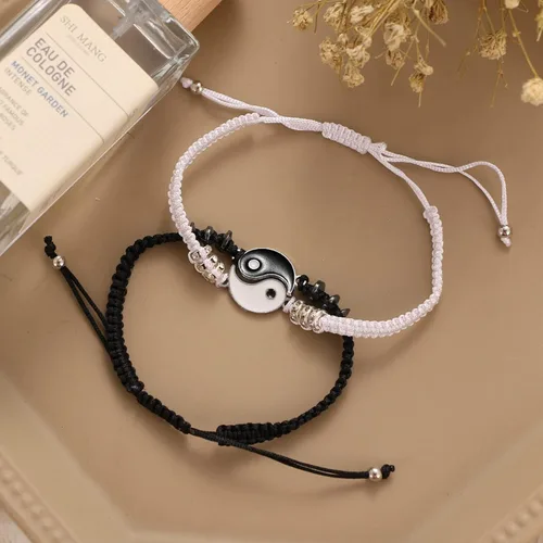 Miniatura 8 de Long tiantian Juego de 6 collares Yin Yang a juego para parejas, collar Ying Yang para 2 pulseras a juego para mejores amigos, pulseras de relación