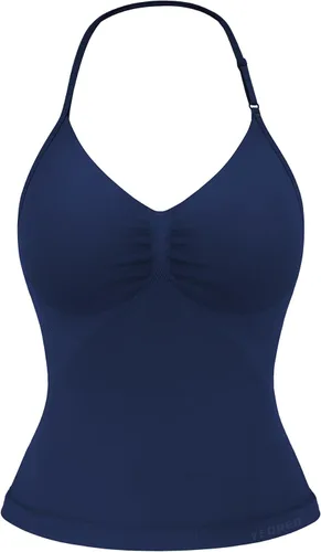 Miniatura 18 de YEOREO SoftHue Impact Longline Top de Tirantes para Mujer Camiseta sin Mangas Halter para Ejercicio sin Espalda Gimnasio Longline con Correa