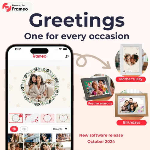 Miniatura 8 de Portarretratos digital WiFi con Frameo, 10.1 pulgadas, 1280 x 800 IPS, 32 GB, rotación automática, comparte video e imagen, regalo de cumpleaños