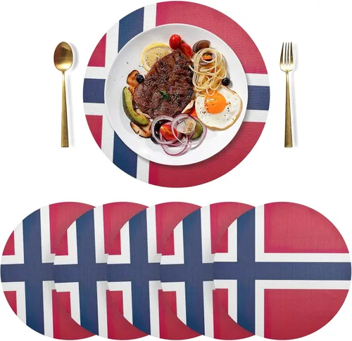 Miniatura 6 de Aruba Flag Round Table Placemats 15 Inch, Seasonal Table Mats Modern Place Mats for Dining, Kitchen, Parties, Camping