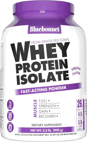 Miniatura 14 de Bluebonnet Nutrition Whey Protein - Polvo aislado de proteína de vacas alimentadas con pasto, sin azúcar añadido, sin gluten ni soja, lácteos