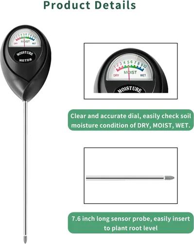 Miniatura 4 de Censinda Medidor de humedad del suelo, monitor de humedad del suelo para plantas de casa, sensor de humedad del higrómetro del suelo para interiores