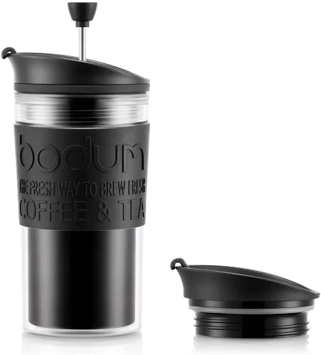 Bodum Aislado 11102-01s - Pistón con tapa abatible, 0,35 litros, negro, transparente, plástico, 3.5 in