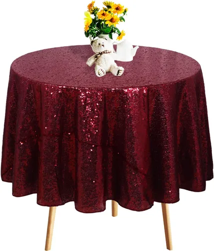 Miniatura 15 de DUOBAO Manteles redondos de lentejuelas naranjas de 72 pulgadas, manteles de lentejuelas para bodas, manteles de lentejuelas redondas, cubierta