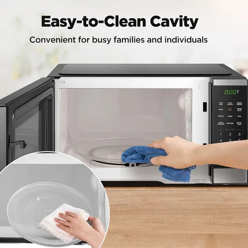 Miniatura 9 de BLACK+DECKER Horno de microondas para encimera 0.9 pies cúbicos, 6 menús automáticos, bloqueo para niños, función de memoria, 10 niveles