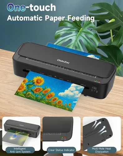 Miniatura 2 de Máquina Laminadora OidoZac, Tecnología Antiatasco de 11 en 1 con 36 Hojas Laminadoras, Laminadora Térmica de 9 Pulgadas A4, Máquina Laminadora A4