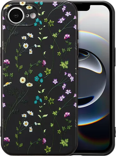 Miniatura 26 de RALEAVO Funda Floral para iPhone 12, Cubierta de Silicona Líquida con Bonito Patrón de Rama de Flores para Niñas y Mujeres, Funda Protectora de Goma