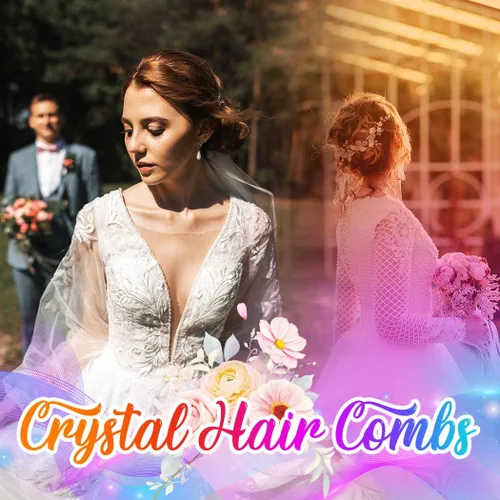 Miniatura 7 de Catery Peine para el cabello de boda con diseño de flores para novia, color plateado, pequeño peine lateral azul, accesorios de joyería para mujeres