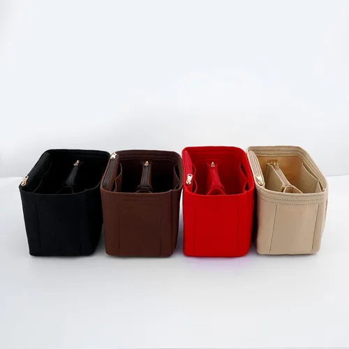 Miniatura 7 de Organizador de bolsas de fieltro compatible con Speedy, Neverfull, organizador de bolsos de alta calidad con bolsillos con cremallera (M, rojo)