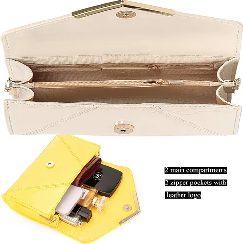 Miniatura 7 de DEXMAY - Bolso de mano de noche para mujer, de charol sintético, plegable, bolso formal