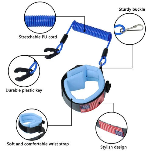 Miniatura 3 de Cordón de interruptor de parada de emergencia para embarcación y moto acuática, correa de muñeca compatible con Yamaha Jet Ski, motor fuera de Azul