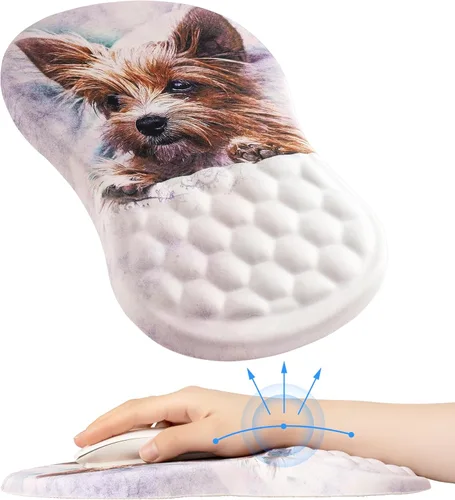 Alfombrilla de mouse ergonómica con soporte para muñeca, bonita y curativa y clásica con reposamuñecas para túnel carpiano, reposamuñecas de