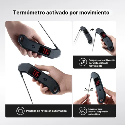 Miniatura 7 de Termómetro digital profesional para carne, lectura instantánea de 1 segundo, precisión de ± 0.5 ℉, termómetro de alimentos certificado NIST y NSF