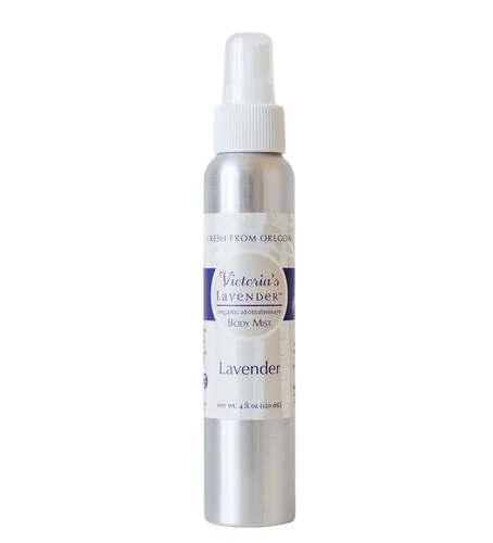 Victoria's Lavender Aerosol corporal de aromaterapia, niebla hidratante para mujeres, infundido con aloe vera y aceite esencial de lavanda, 4 onzas