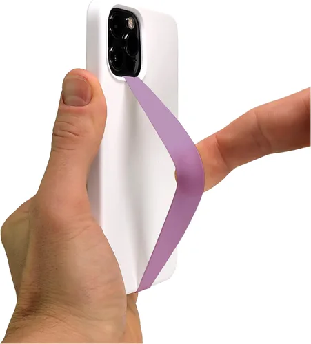 Miniatura 23 de Phone Loops Soporte elástico de silicona para teléfono, correa de mano, ligero, delgado y agarre discreto Negro