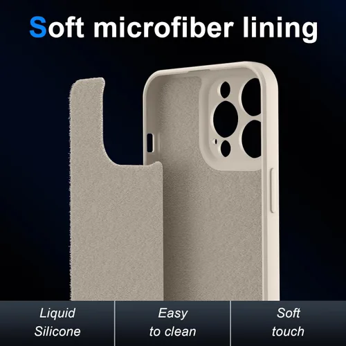 Miniatura 5 de Funda para Samsung Galaxy S22 Ultra, silicona líquida de alta calidad sedosa al tacto, protección de la cámara, forro de microfibra suave Beige