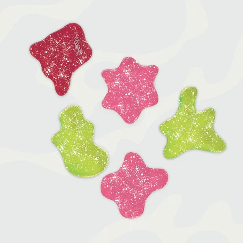 Miniatura 5 de Blobs SOUR Gummy Candy bajo en azúcar y bajo en calorías, sin alcoholes de azúcar, vegano, sin colorantes, sandía, lichi, cereza negra Ras, fresa