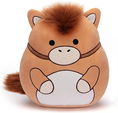Almohada de peluche original de caballo de 12 pulgadas, tamaño grande, suave, lindo, gordo, abrazable, adorable peluche, regalo para niños