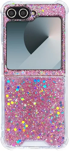 Miniatura 20 de Funda para Samsung Galaxy Z Flip 3 con purpurina, bonita funda transparente con diseño, brillante, reflectante, con destellos, cubierta de teléfono