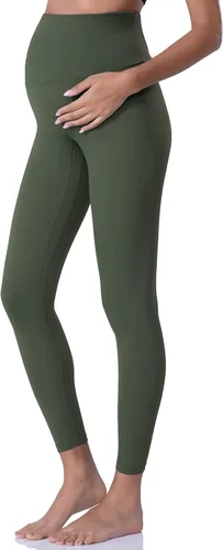 POSHDIVAH - Mallas de maternidad, para usar sobre el vientre, pantalones de yoga para el embarazo, para entrenamiento activo